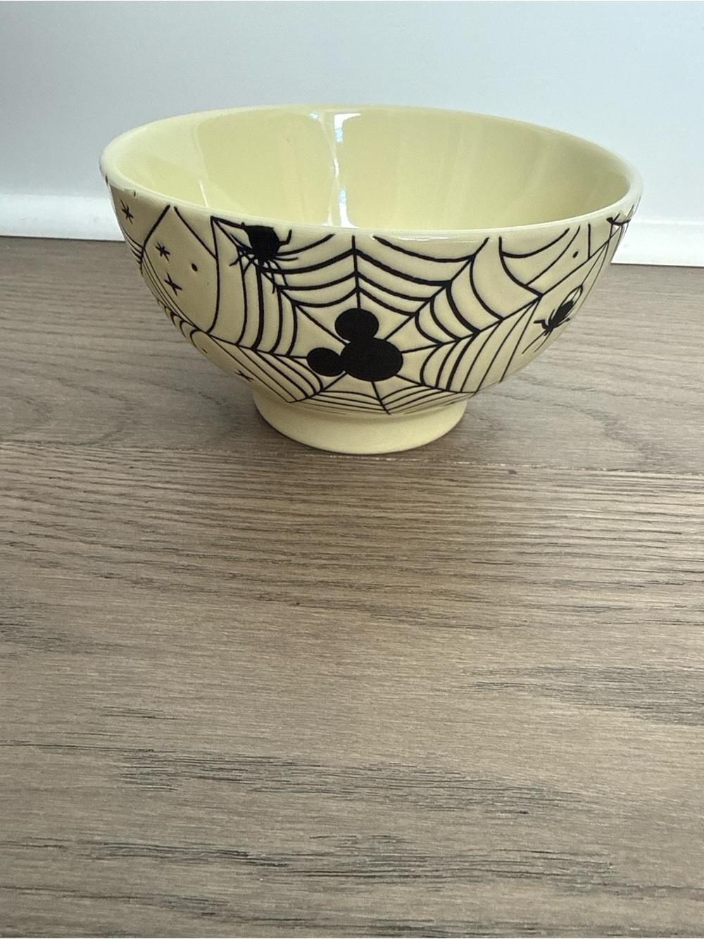 Yellow Spiderweb Pattern Ceramic Serving Bowl